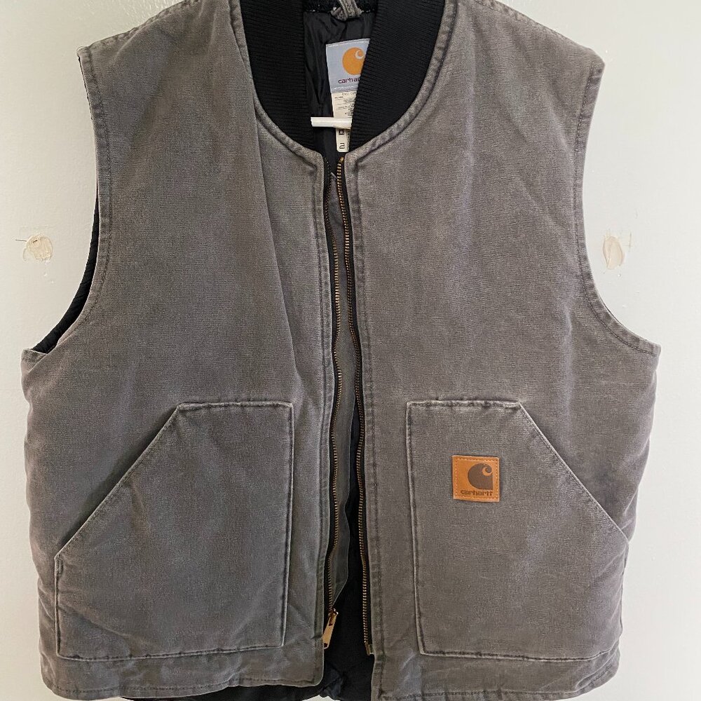 Vintage Gray Carhartt Work Vest - L